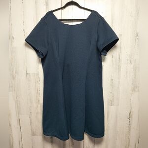 Lane Bryant Navy Blue Textured Skater Dress Size 26
